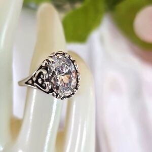 Kabana 925 Sterling Silver CZ Cubic Zirvonia  Ring  Size 9